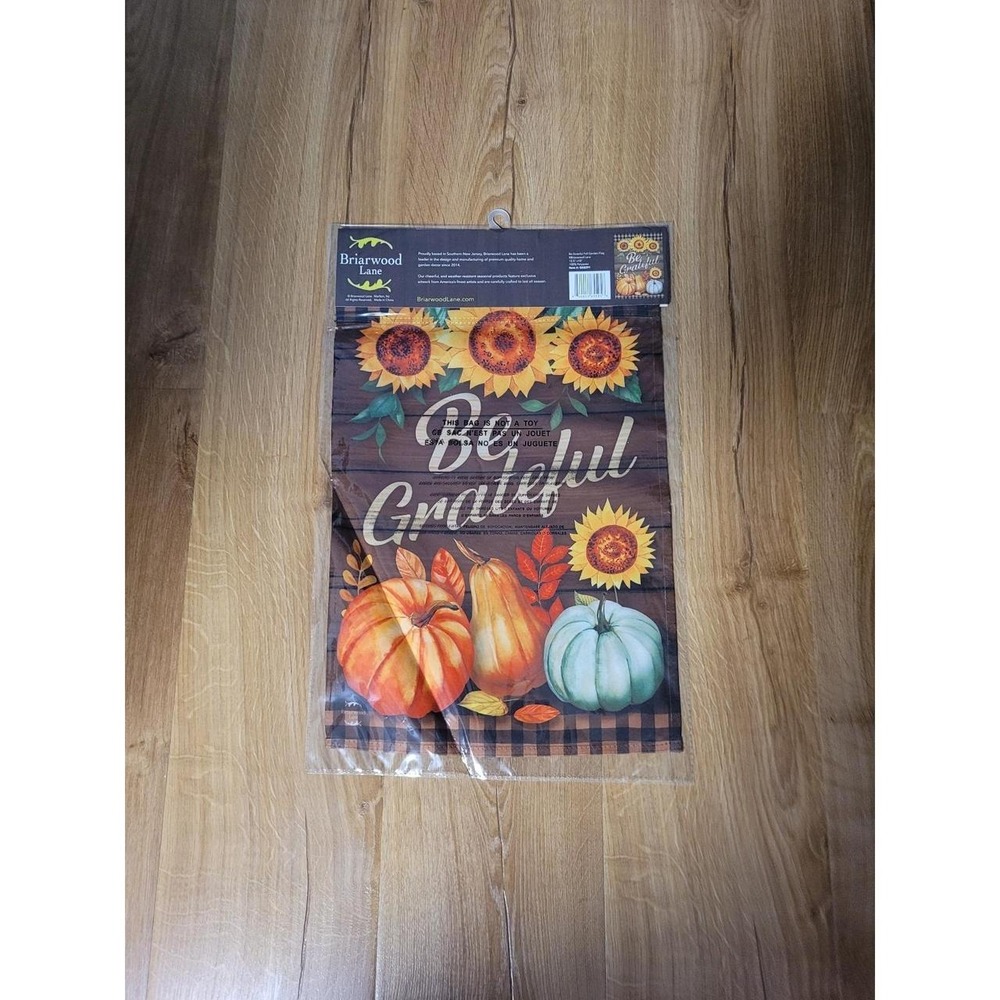 Briarwood Lane Premium Outdoor Garden Flag 12.5 X 18 Be Grateful Pumpkin Fall